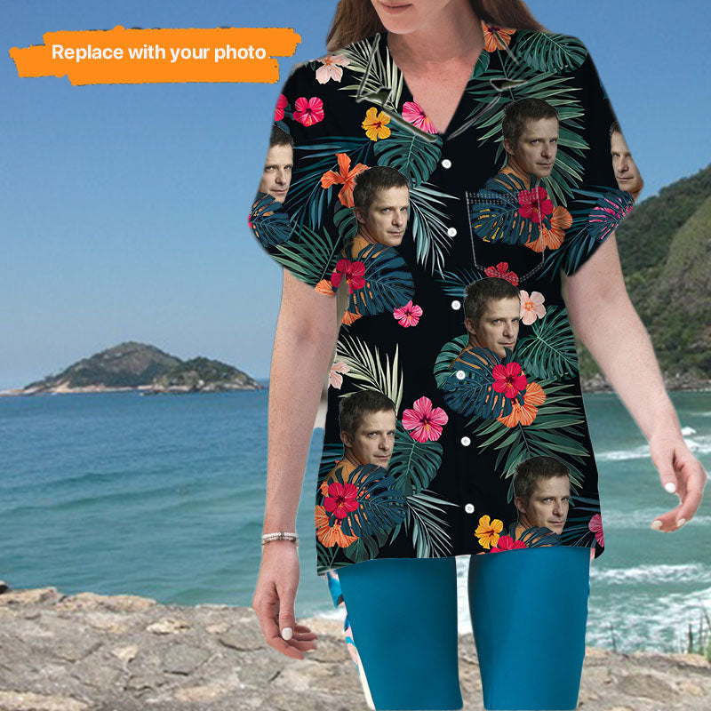 Customizable Women Hawaiian Shirt Family Image Upload For Gift,HS-WF-516 The store is co-owned by YIWUSHITIANTIANMAOYISHANGHANG and PRINT IDEA LLC