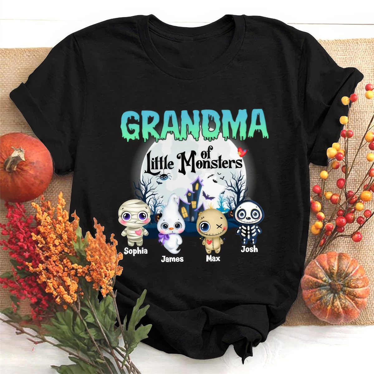 Custom Grandma Little Of Monsters T-Shirt,Crewneck,Hoodie For Gift,TS-L-857