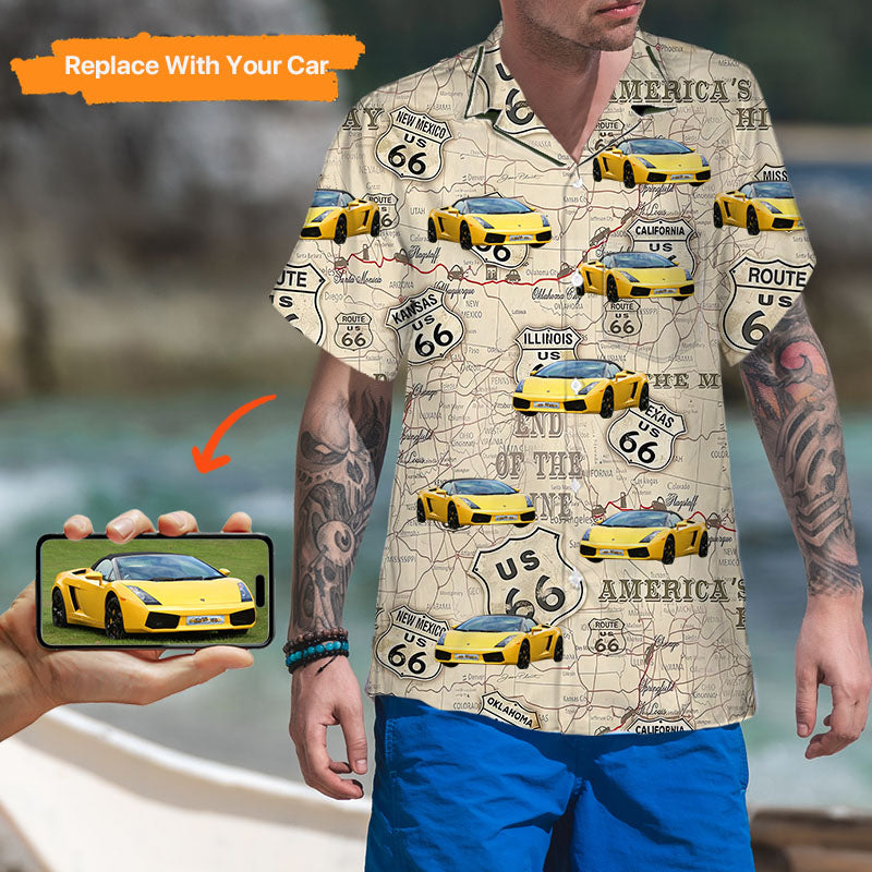 Customizable Hawaiian Shirt Gift For Sports Car Lover, Upload Car Photos,HS-MR-479