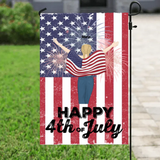 Garden Flag Happy Birthday America Personalized Flag,JF-L-403