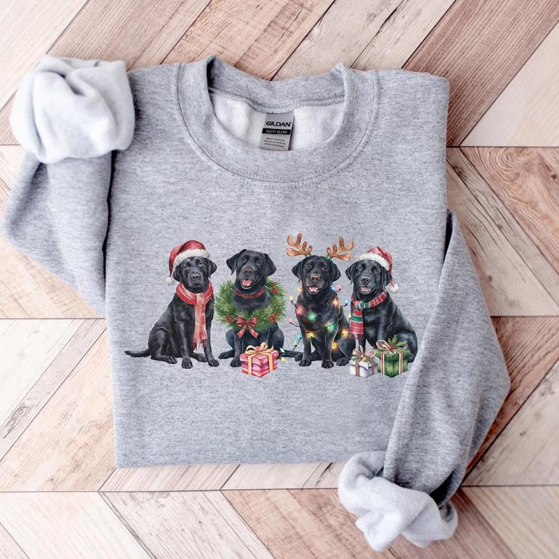 Black Labrador Christmas Dog Funny Holiday Cozy Winter T-Shirt,Crewneck,Hoodie,H-C-966