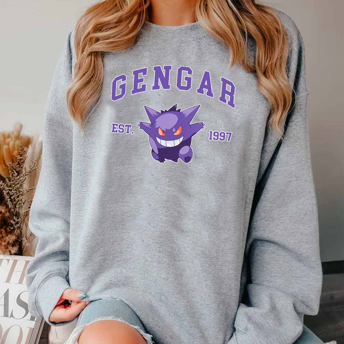 Gengar Pokémon Anime Unisex T-Shirt,Crewneck,Hoodie,For Gift,TS-C-1035