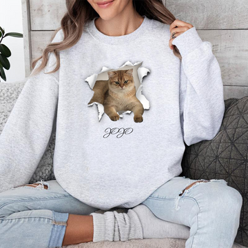 Custom Pet Crewneck:Travel With Your Pet – The Perfect Gift For Cat Moms And Dads,TS-C-950