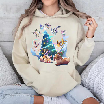 Eevee Evolutions Christmas Pokemon Anime T-Shirt,Crewneck,Hoodie For Gift,TS-C-976