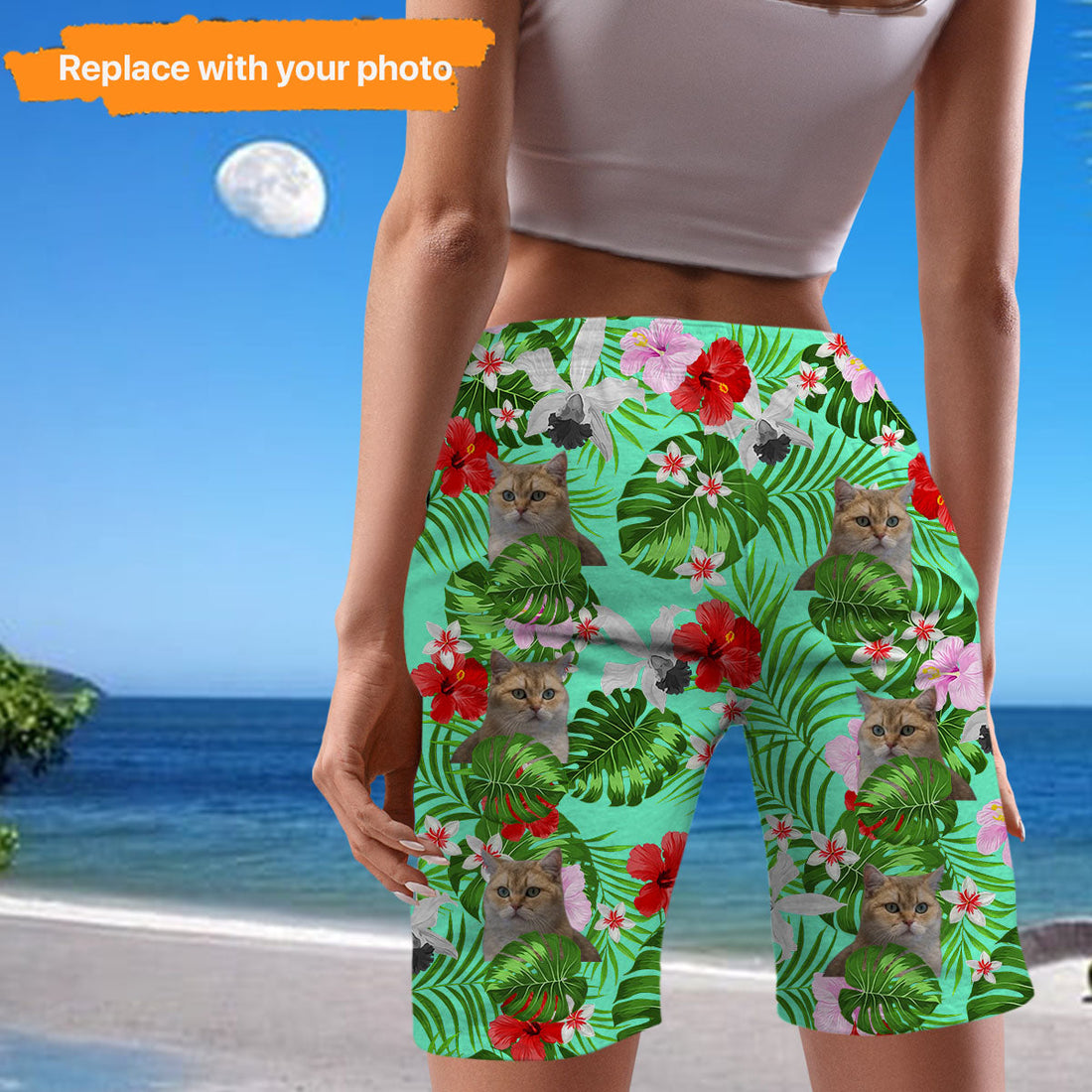 Customizable Hawaiian Short Cat Color Gift Short,BS-WA-464