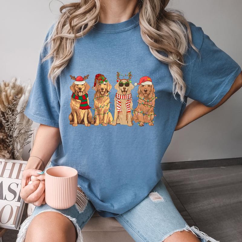 Golden Retriever Christmas Dog Golden Mom Gift For Dog Lover New Year T-Shirt,Crewneck,Hoodie,H-C-965