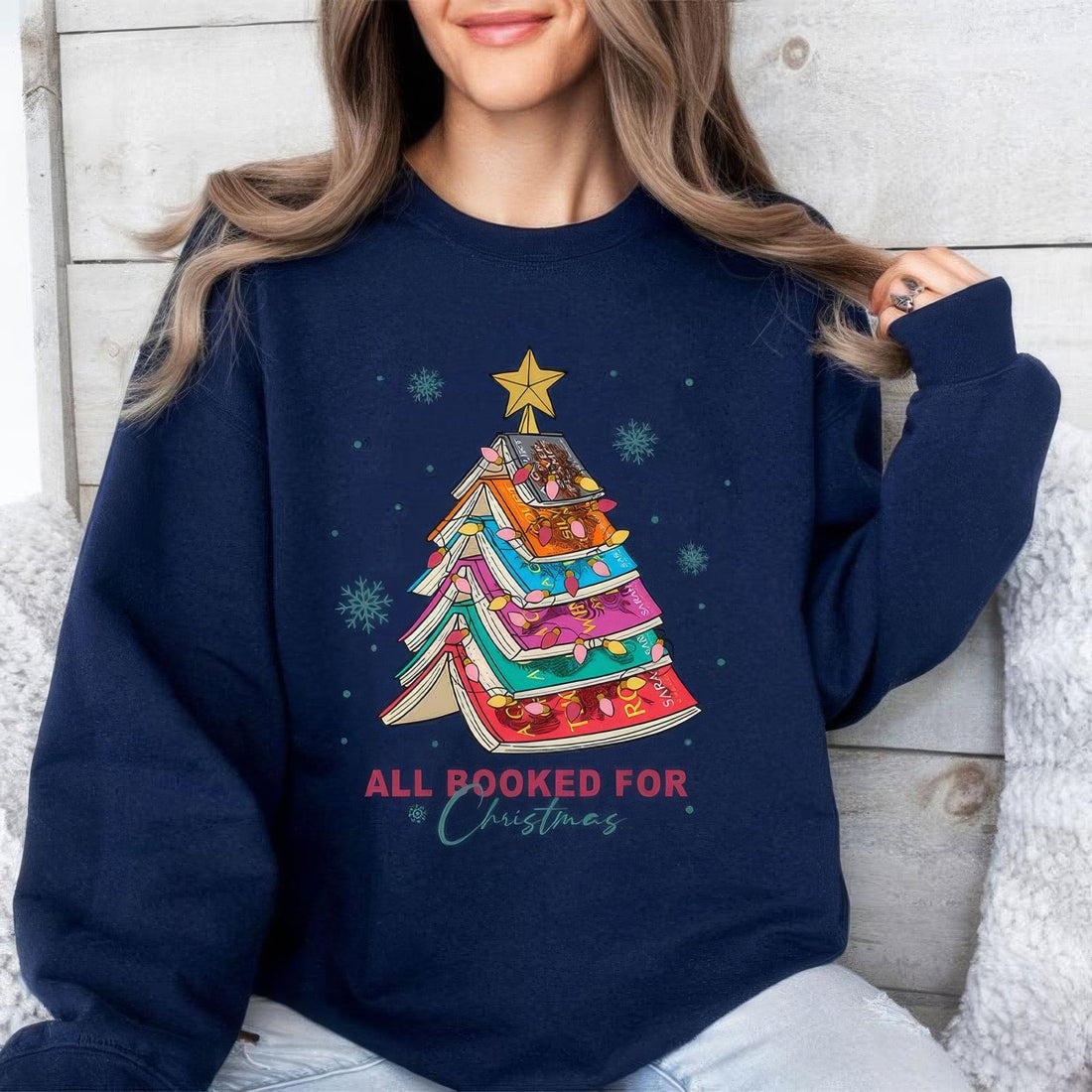 All Booked For Christmas TOG Series Bookworm Christmas T-Shirt,Crewneck,Hoodie,TS-C-948