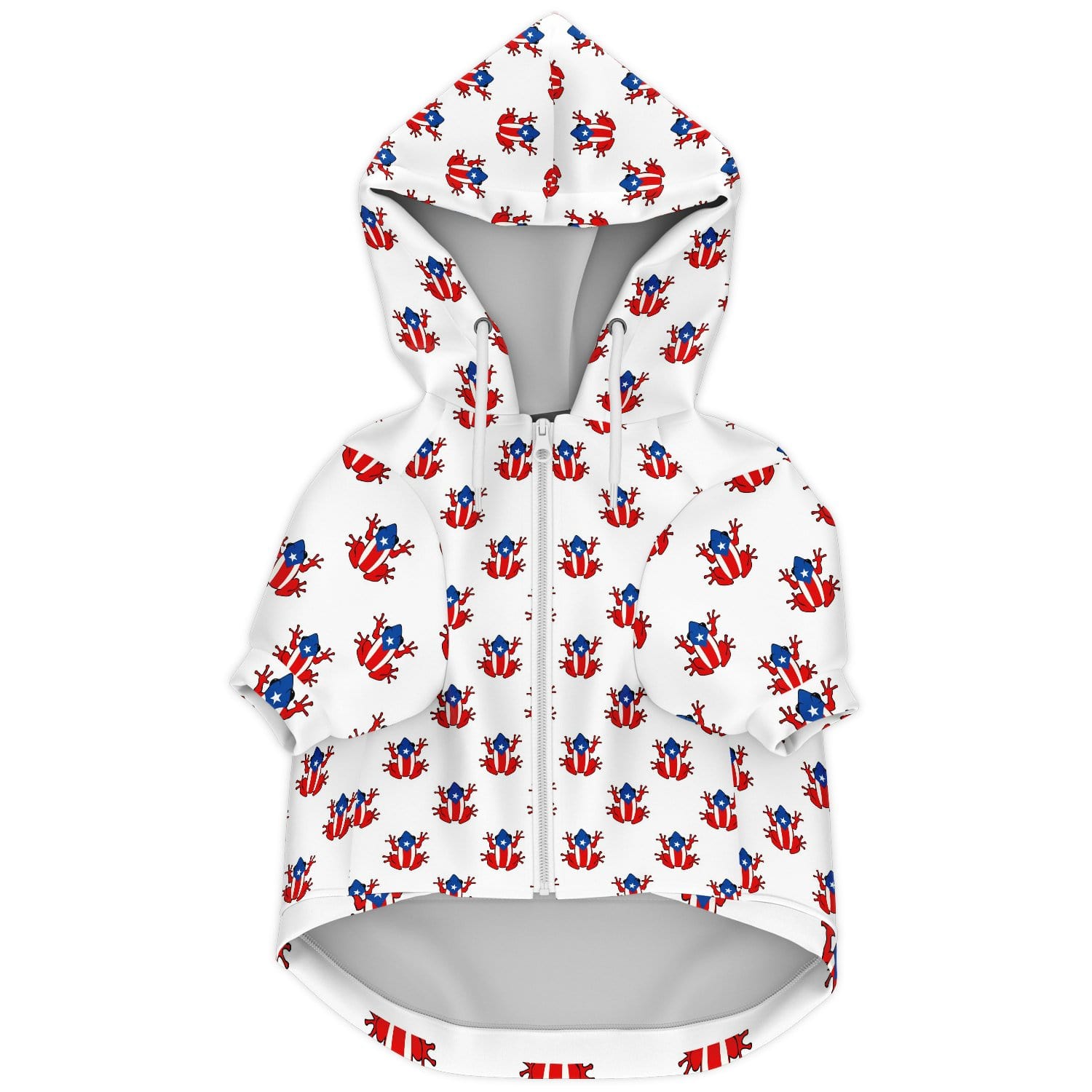 Dog Hoodie - White Coqui Zip-Up