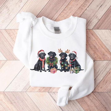 Black Labrador Christmas Dog Funny Holiday Cozy Winter T-Shirt,Crewneck,Hoodie,H-C-966