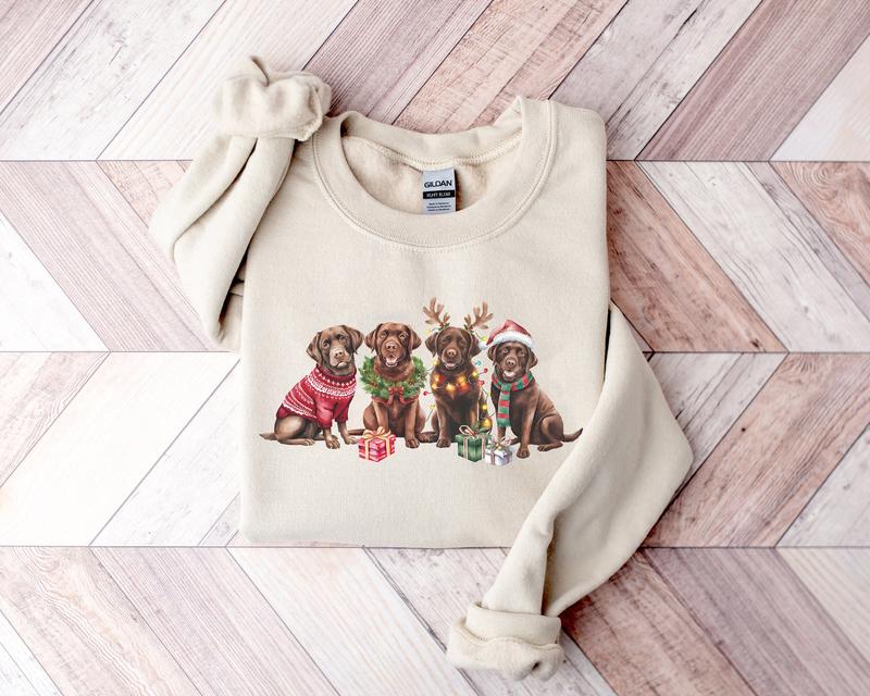 Christmas Brown Labrador Dog Chocolate Lab Funny Holiday T-Shirt,Crewneck,Hoodie,H-C-967